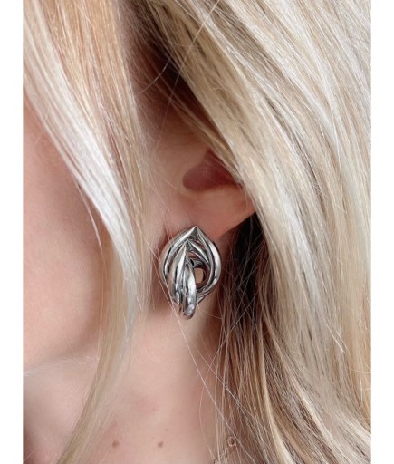  Gümüş Renk Örgü Küpe