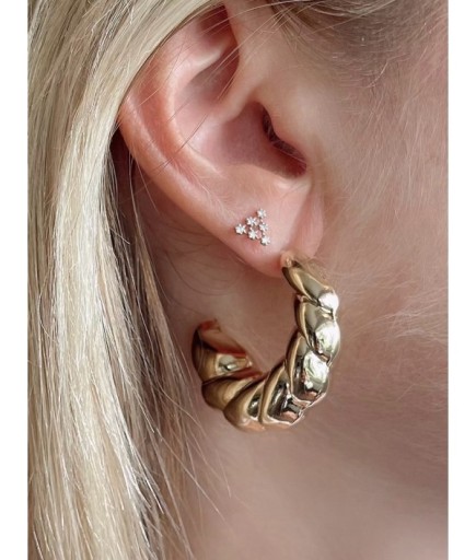 Burgu Görünümlü Altın Renk Küpe