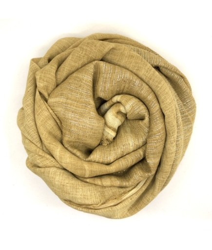 El Boyaması Simli Koton Yağ Yeşili Şal