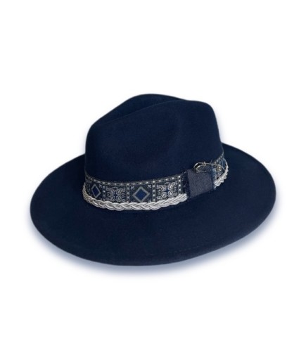 St. Moritz Bandana Bantlı Lacivert Yün Şapka 