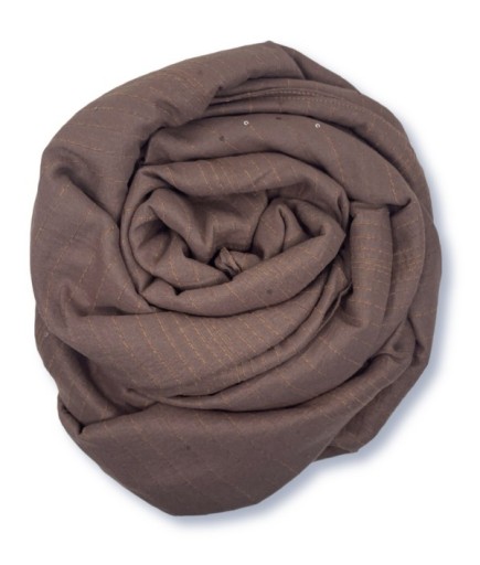 Mini Payetli Kahverengi Şal