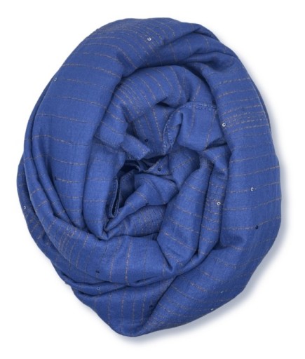 Mini Payetli Mavi Şal