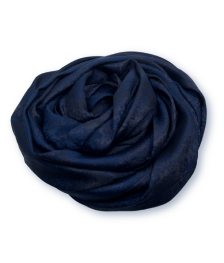 Kendinden Desenli Lacivert Şal