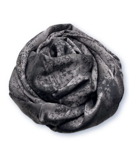 Kendinden Desenli Gümüş Şal