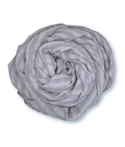 Lila Çizgili Hafif Kırışık Şal