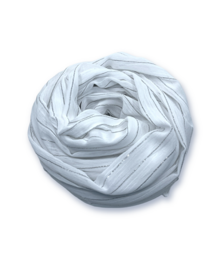 Gümüş Simli Beyaz Hafif Şal