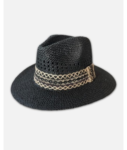 Turks and Caicos Siyah Hasır Şapka