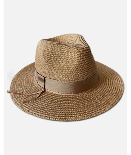 Koh Lipe Altın Pırıltılı Hasır Şapka