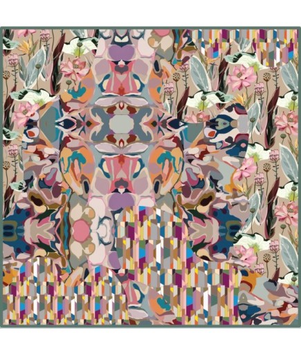 Mexico City Gül Kurusu, Lila Soyut Desenli Yün Şal