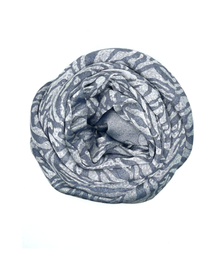 Zebra Desenli Antrasit Renk Şal