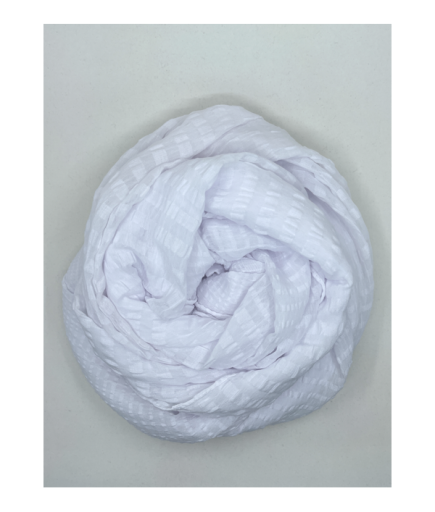 Yumuşak  Kabartma Desenli Beyaz Şal