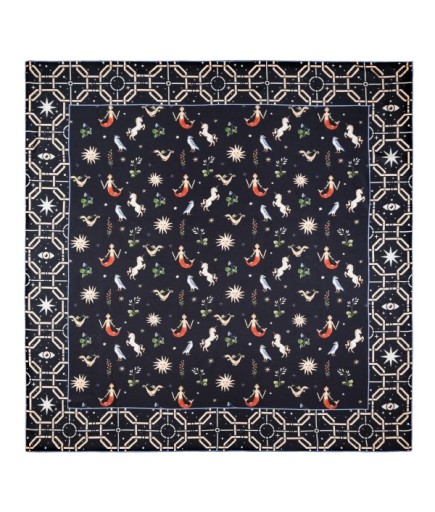 İstanbul Kozmik Desenli İpek Şal